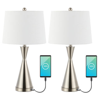 Colton 26" Classic French Country Iron LED Table Lamp with USB Charging Port - JONATHAN Y