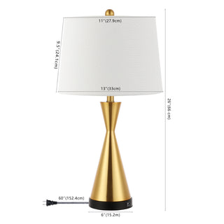 Colton 26" Classic French Country Iron LED Table Lamp with USB Charging Port - JONATHAN Y