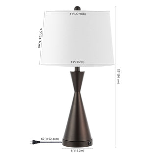 Colton 26" Classic French Country Iron LED Table Lamp with USB Charging Port - JONATHAN Y