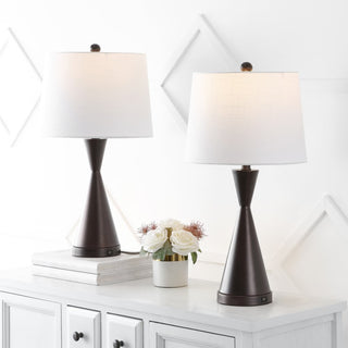 Colton 26" Classic French Country Iron LED Table Lamp with USB Charging Port - JONATHAN Y