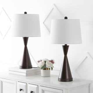 Colton 26" Classic French Country Iron LED Table Lamp with USB Charging Port - JONATHAN Y