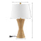 Laura 27" Coastal Designer Iron/Rattan Wicker LED Table Lamp