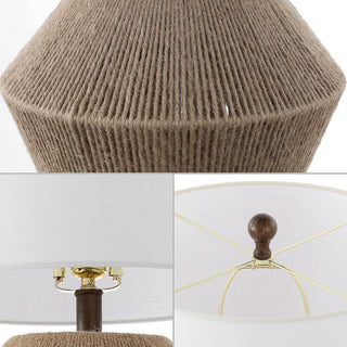Alma 21.75" Coastal Rustic Iron/Rope LED Table Lamp - JONATHAN Y