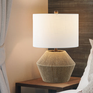 Alma 21.75" Coastal Rustic Iron/Rope LED Table Lamp - JONATHAN Y