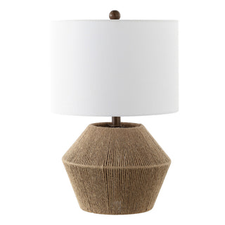 Alma 21.75" Coastal Rustic Iron/Rope LED Table Lamp - JONATHAN Y