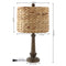 Leona 21.25" Rustic Farmhouse Handwoven Rattan/Resin LED Table Lamp