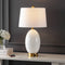 Reese Contemporary Style Iron/Glass LED Table Lamp with USB Charging Port