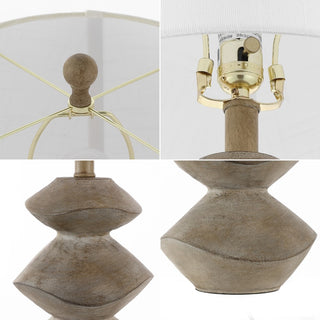 Laken Minimalist Coastal Resin/Iron 3-Stack Cairn LED Table Lamp - JONATHAN Y