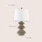 Laken Minimalist Coastal Resin/Iron 3-Stack Cairn LED Table Lamp