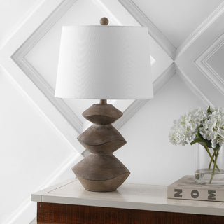 Laken Minimalist Coastal Resin/Iron 3-Stack Cairn LED Table Lamp - JONATHAN Y