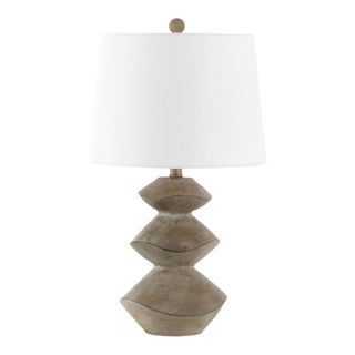 Laken Minimalist Coastal Resin/Iron 3-Stack Cairn LED Table Lamp - JONATHAN Y