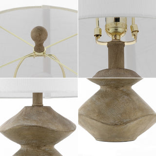 Laken Minimalist Coastal Resin/Iron 3-Stack Cairn LED Table Lamp - JONATHAN Y