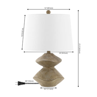 Laken Minimalist Coastal Resin/Iron 3-Stack Cairn LED Table Lamp - JONATHAN Y