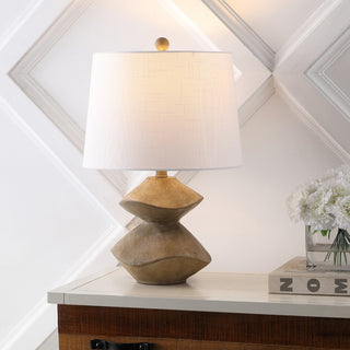 Laken Minimalist Coastal Resin/Iron 3-Stack Cairn LED Table Lamp - JONATHAN Y