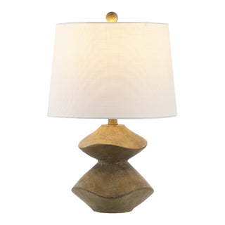 Laken Minimalist Coastal Resin/Iron 3-Stack Cairn LED Table Lamp - JONATHAN Y