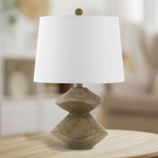Laken Minimalist Coastal Resin/Iron 3-Stack Cairn LED Table Lamp - JONATHAN Y