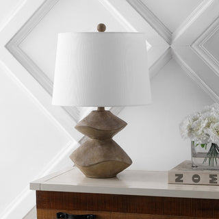 Laken Minimalist Coastal Resin/Iron 3-Stack Cairn LED Table Lamp - JONATHAN Y