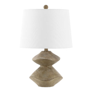 Laken Minimalist Coastal Resin/Iron 3-Stack Cairn LED Table Lamp - JONATHAN Y