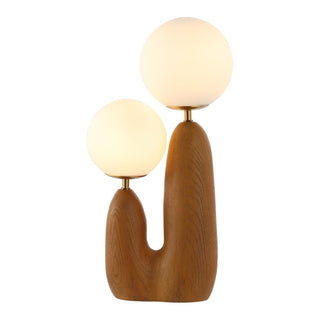 Oda 17.75" 2-Light Modern Bohemian Resin/Iron/Frosted Glass Danish Cactus LED Table Lamp - JONATHAN Y