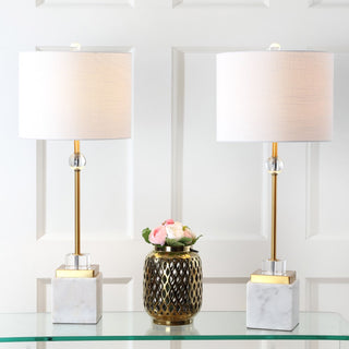 Dawson 30" Marble/Crystal LED Table Lamp - JONATHAN Y