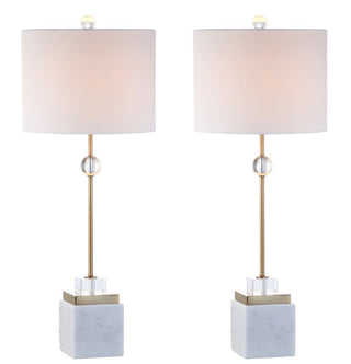 Dawson 30" Marble/Crystal LED Table Lamp - JONATHAN Y