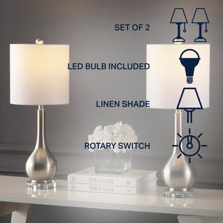 Dylan 25" Metal/Crystal Teardrop LED Table Lamp - JONATHAN Y