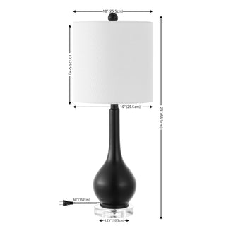 Dylan 25" Metal/Crystal Teardrop LED Table Lamp - JONATHAN Y