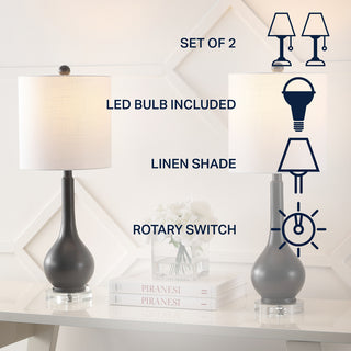 Dylan 25" Metal/Crystal Teardrop LED Table Lamp - JONATHAN Y