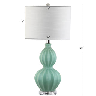 Faye 28" Glass LED Table Lamp - JONATHAN Y
