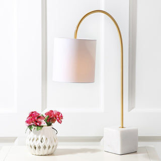 Fisher 25" Marble/Brass LED Table Lamp - JONATHAN Y