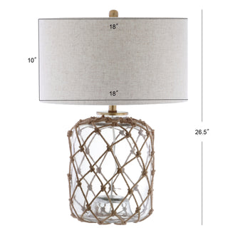 Mer 26.5" Glass and Rope LED Table Lamp - JONATHAN Y