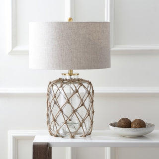 Mer 26.5" Glass and Rope LED Table Lamp - JONATHAN Y