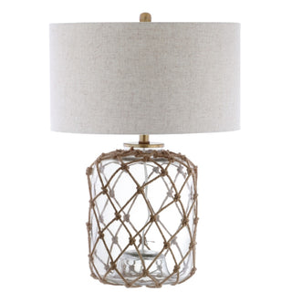 Mer 26.5" Glass and Rope LED Table Lamp - JONATHAN Y