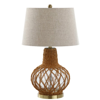Joseph 28.5" Glass /Rope LED Table Lamp - JONATHAN Y