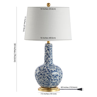 Chinois 30" Ceramic/Iron Classic Cottage LED Table Lamp - JONATHAN Y