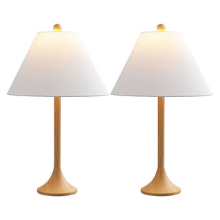 Albie 25" Modern Coastal Iron Column LED Table Lamp, Set of 2