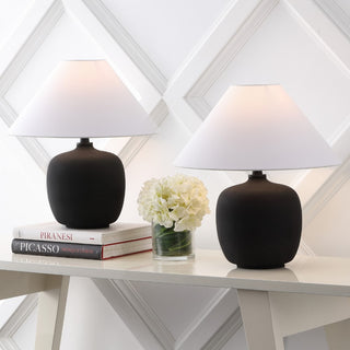 Delphi 18.25" Minimalist Scandinavian Resin/Iron LED Table Lamp - JONATHAN Y