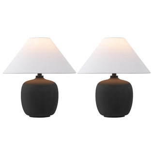 Delphi 18.25" Minimalist Scandinavian Resin/Iron LED Table Lamp - JONATHAN Y