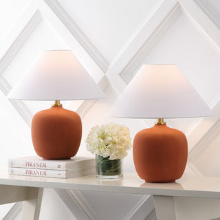 Delphi 18.25" Minimalist Scandinavian Resin/Iron LED Table Lamp - JONATHAN Y