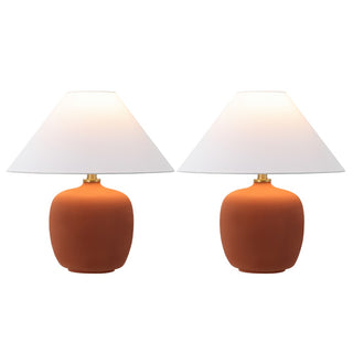 Delphi 18.25" Minimalist Scandinavian Resin/Iron LED Table Lamp - JONATHAN Y