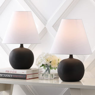 Asher 18.25" Minimalist Scandinavian Resin/Iron Gourd LED Table Lamp - JONATHAN Y