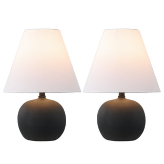 Asher 18.25" Minimalist Scandinavian Resin/Iron Gourd LED Table Lamp - JONATHAN Y