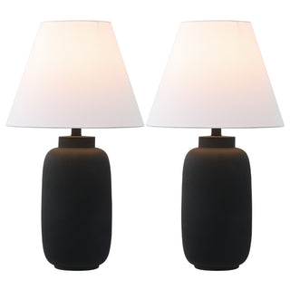 Elinore 24.5" Minimalist Scandinavian Resin/Iron Ginger Jar LED Table Lamp - JONATHAN Y