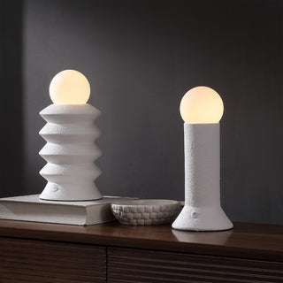 Soren 13" Modern Scandinavian Ceramic/Glass Geometric Integrated LED Table Lamp, Set of 2