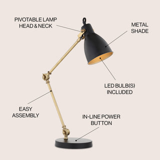 Barnes 24" LED Metal Task Lamp - JONATHAN Y