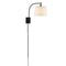 Gosling 22.5" Mid-Century Modern Plug-In or Hardwired Iron LED Gooseneck Swing Arm Wall Sconce with Pull-Chain and USB Charging Port