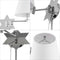 David 18.5" Modern French Country Swing Arm Plug-In or Hardwired Iron LED Star Wall Sconce with Pull-Chain and USB Charging Port