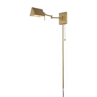 Arlo Farmhouse Industrial Single Swing Arm Plug-In or Hardwired Iron LED Wall Sconce with Pull-Chain - JONATHAN Y