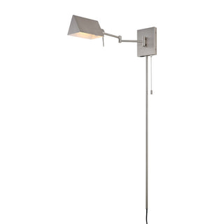 Arlo Farmhouse Industrial Single Swing Arm Plug-In or Hardwired Iron LED Wall Sconce with Pull-Chain - JONATHAN Y