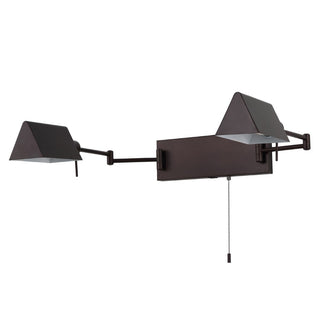 Arlo Farmhouse Industrial Single Swing Arm Plug-In or Hardwired Iron LED Wall Sconce with Pull-Chain